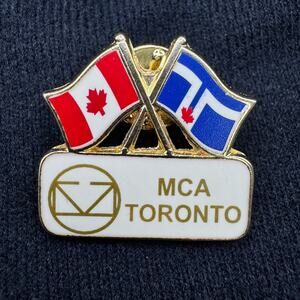 Vtg MTC Toronto Mechanical Contractors Association Canada Corporate Flag PinBack